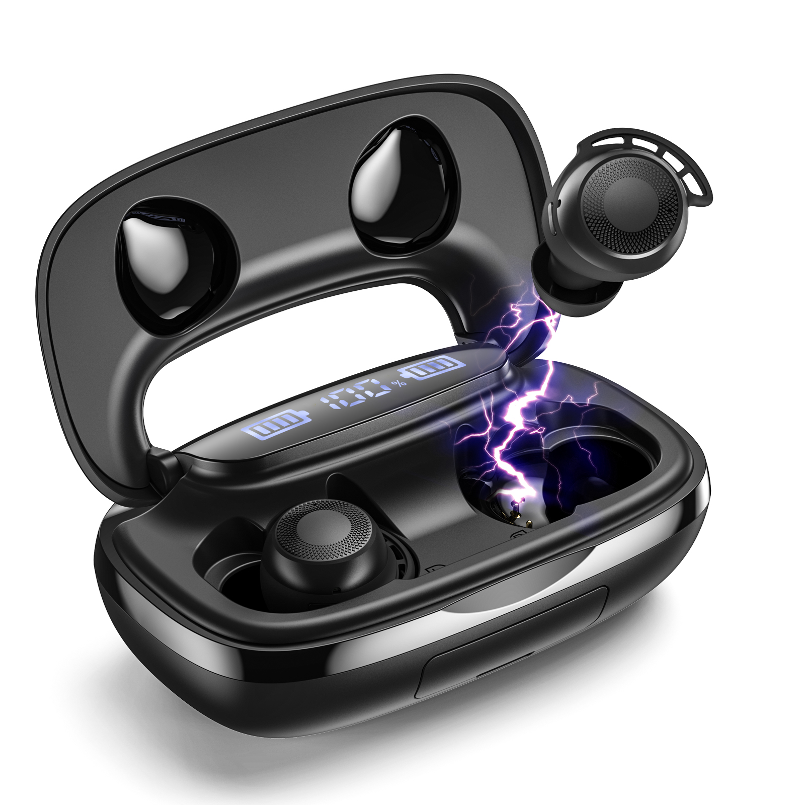 Shocking 3D Stereo Sound with Intelligent Touch Control Ergonomic Comfortable Fit Wireless Earbuds Bluetooth VOTOMY Bluetooth 5.0 in-Ear Earbuds with Charging Case Comfort for Work Out 